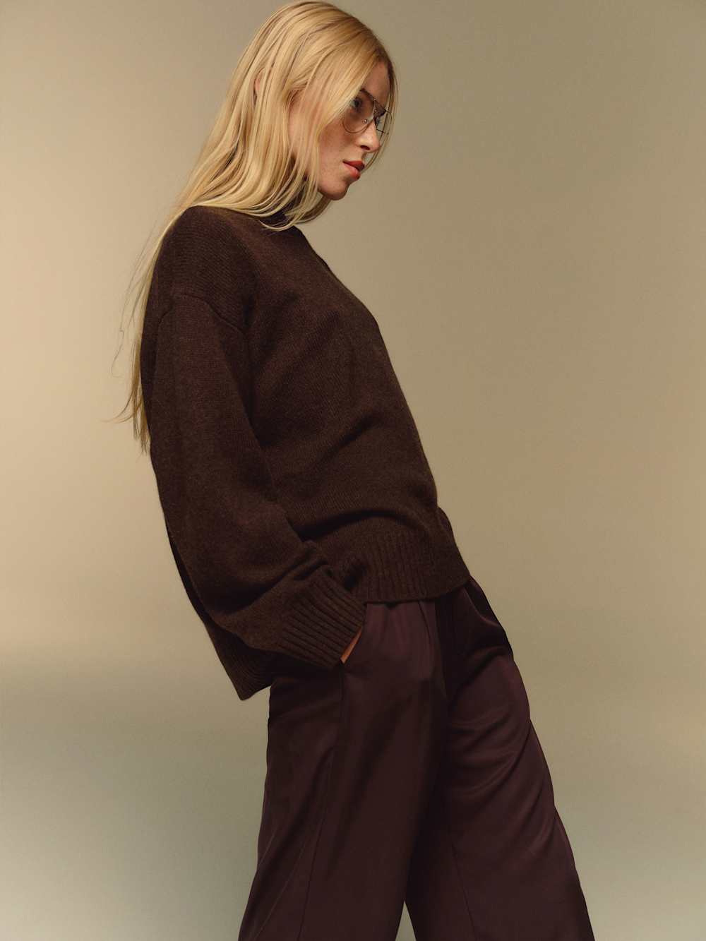 Reformation Cove Cashmere Oversized Crew - Compost