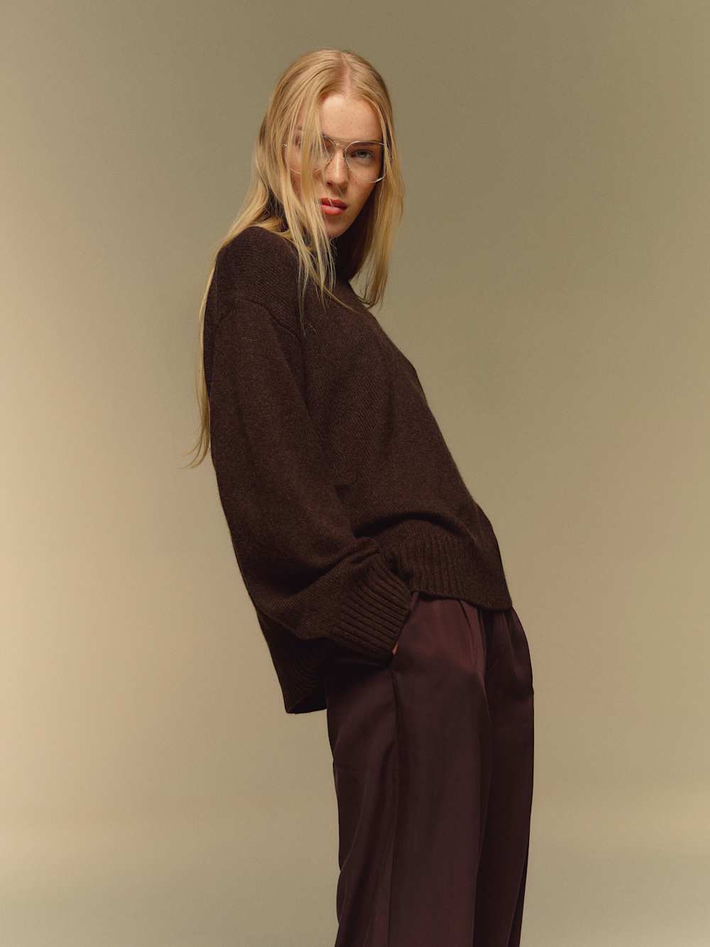 Reformation Cove Cashmere Oversized Crew - Compost