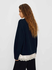 Reformation Cove Cashmere Oversized Crew - Navy