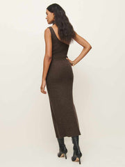 Reformation Julianna Cashmere Scarf Sweater Dress - Walnut