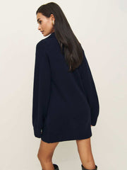 Reformation Maeve Cashmere Polo Dress - Navy