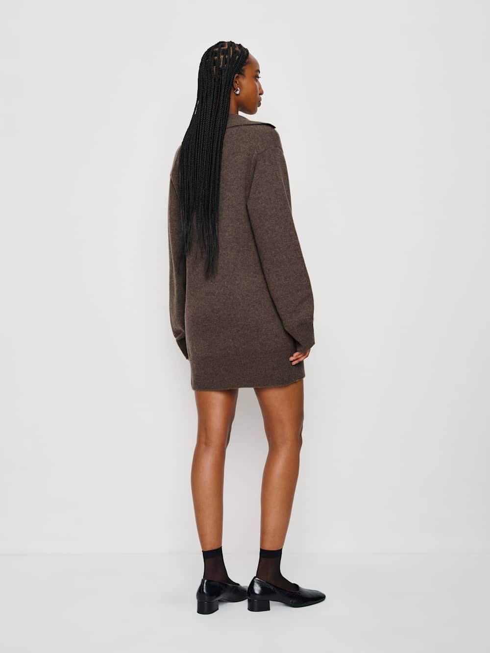 Reformation Maeve Cashmere Polo Dress - Walnut