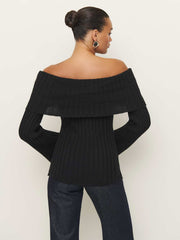 Reformation Lana Cashmere Blend Sweater - Black