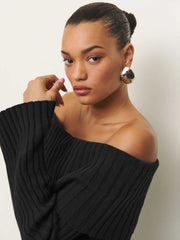 Reformation Lana Cashmere Blend Sweater - Black