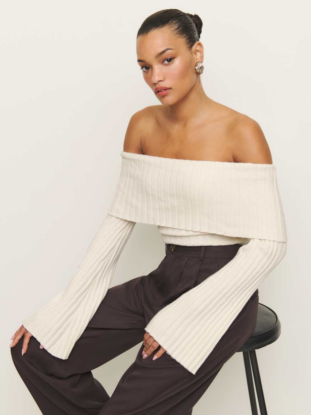 Reformation Lana Cashmere Blend Sweater - Gossamer