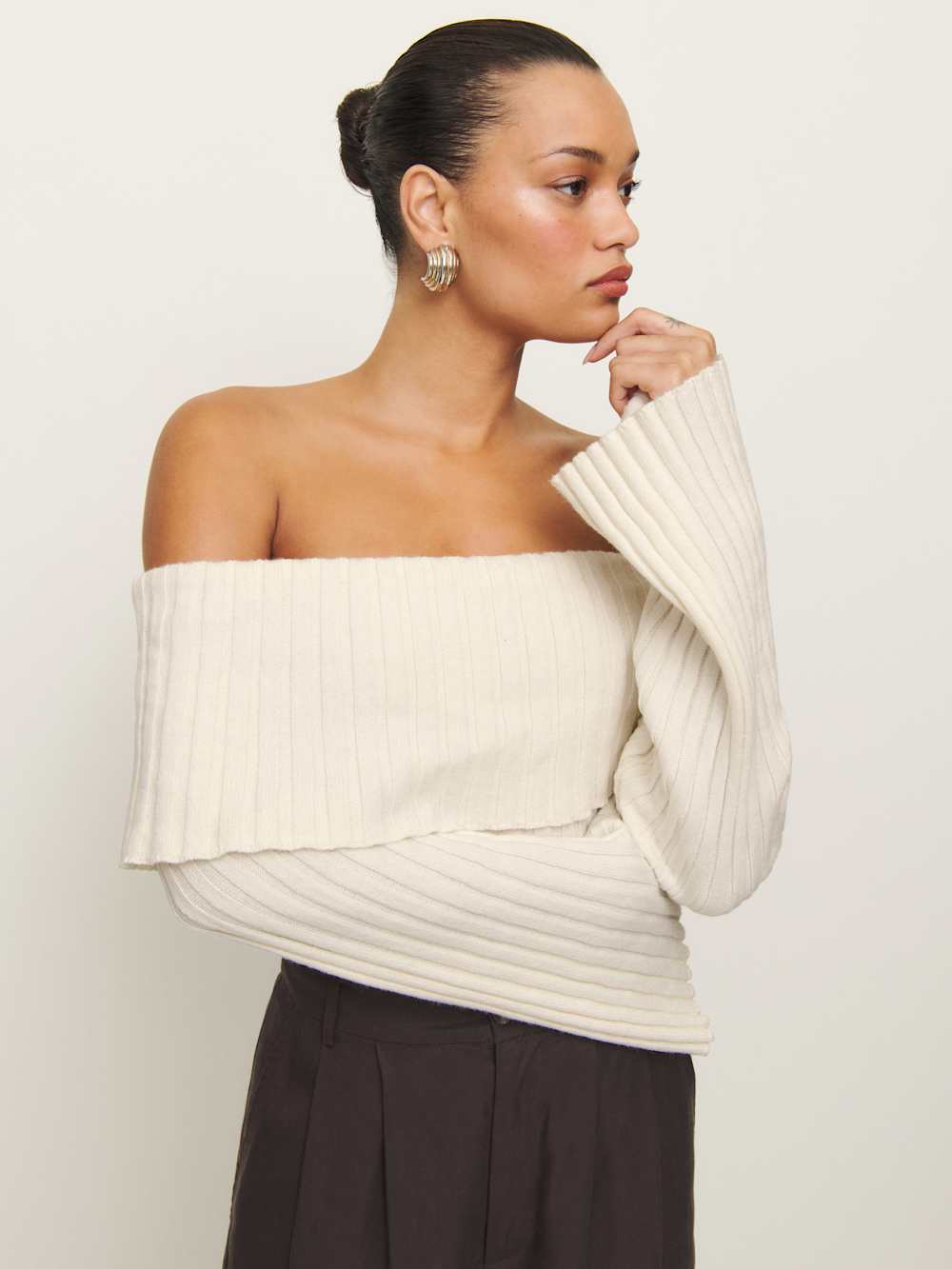 Reformation Lana Cashmere Blend Sweater - Gossamer
