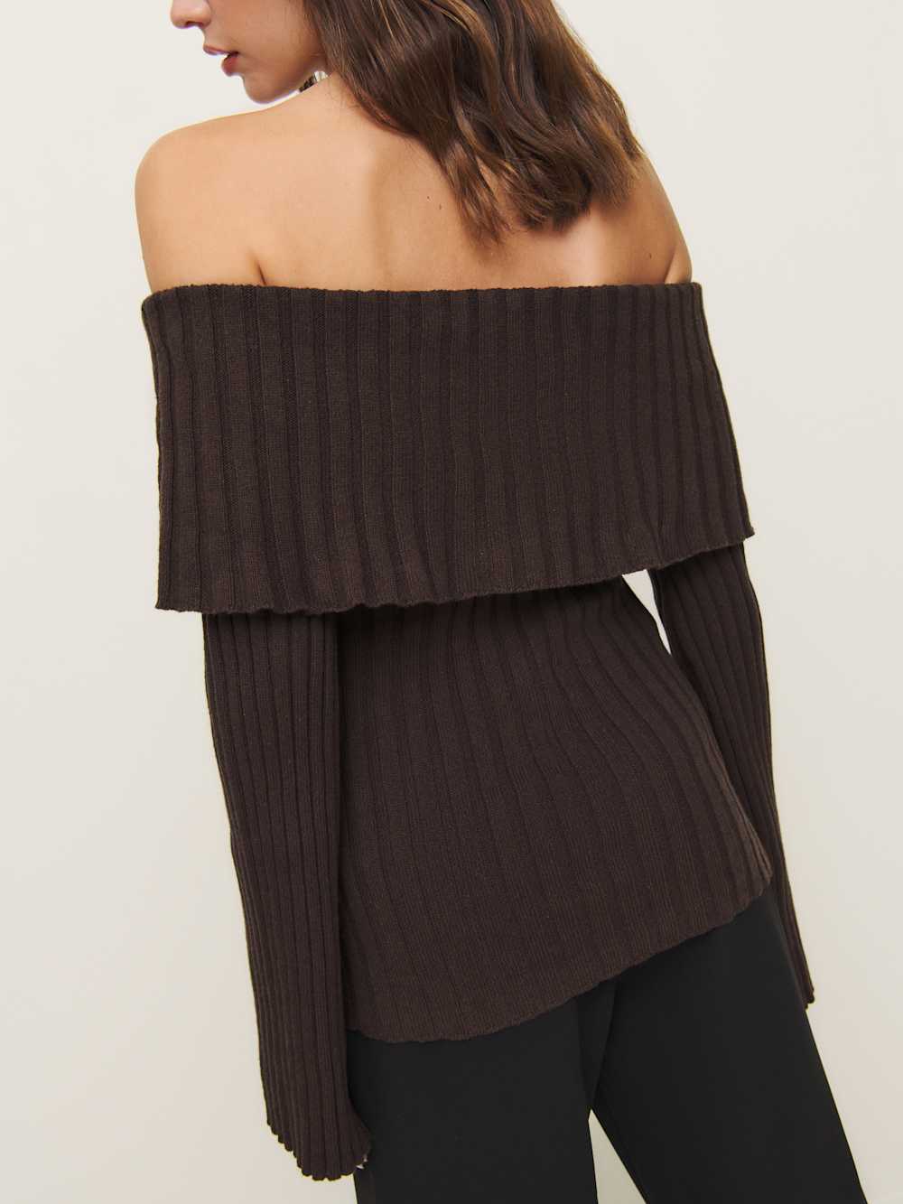 Reformation Lana Cashmere Blend Sweater - Black Bean