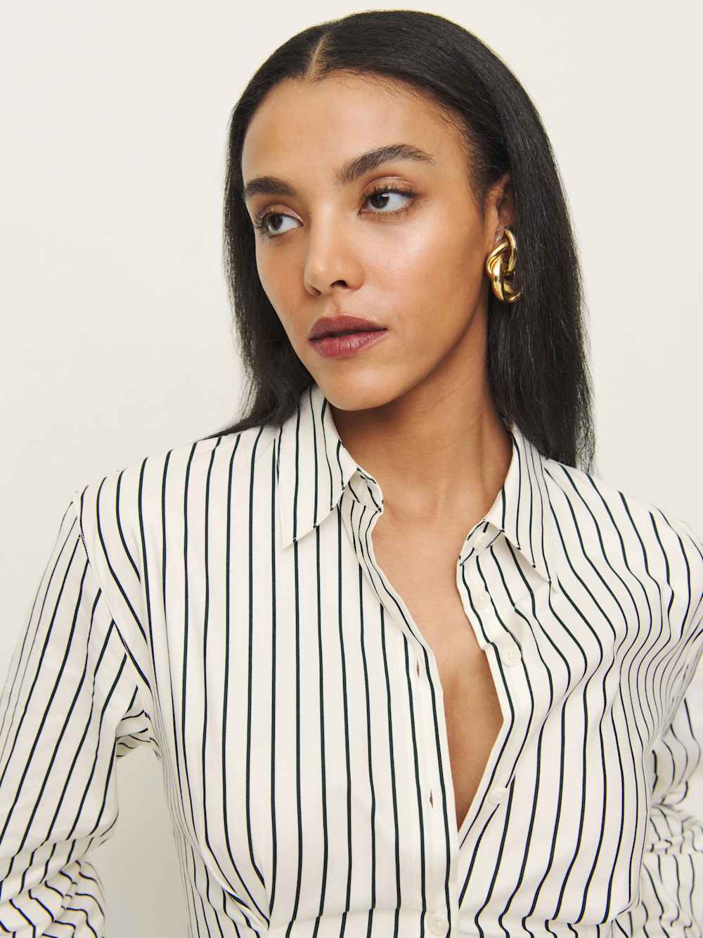 Reformation Becker Shirt - Savoy Stripe