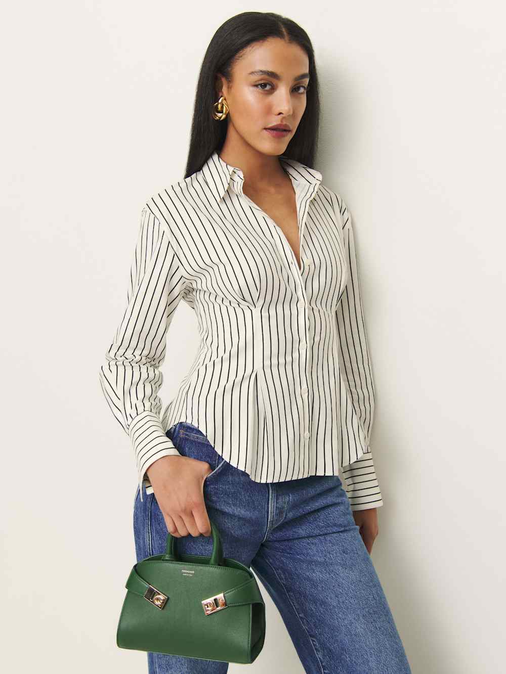 Reformation Becker Shirt - Savoy Stripe
