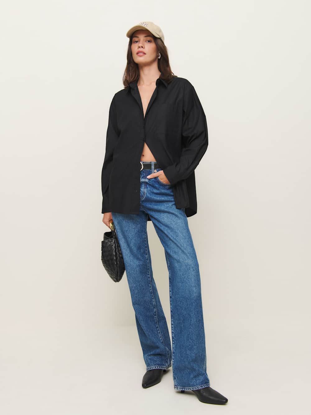 Reformation Eli Oversized Shirt - Black