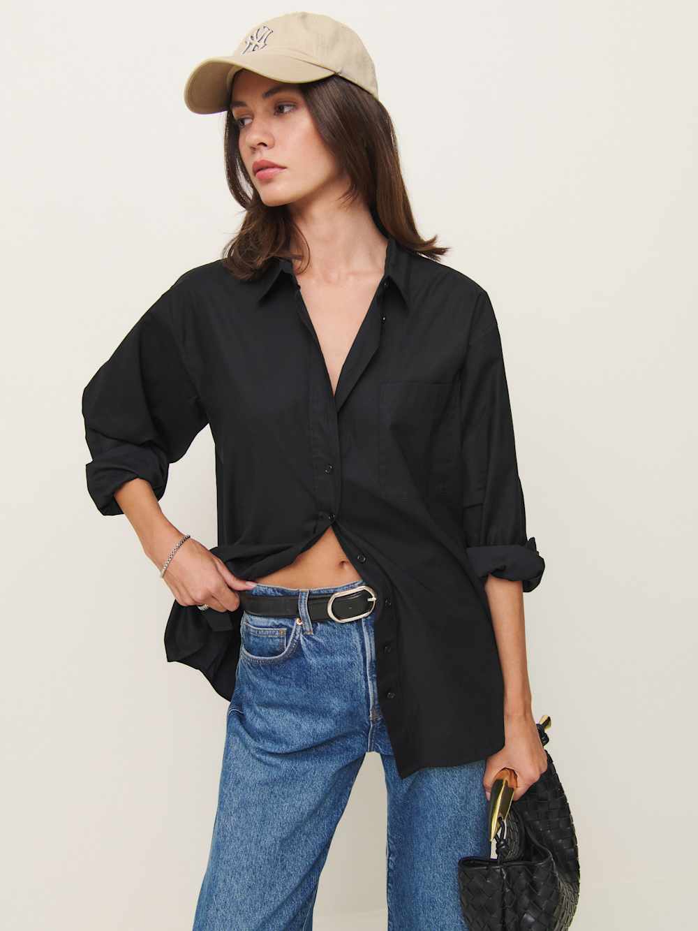 Reformation Eli Oversized Shirt - Black