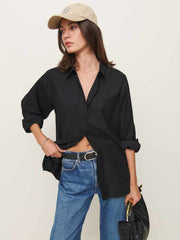 Reformation Eli Oversized Shirt - Black