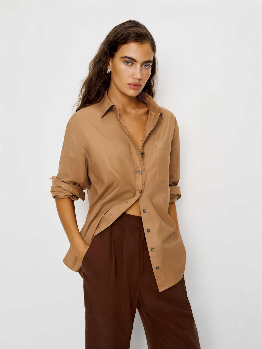 Reformation Eli Oversized Shirt - Peanut