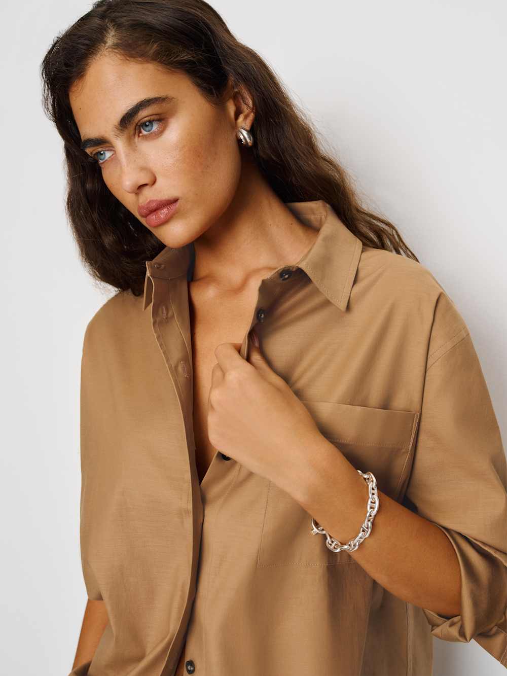Reformation Eli Oversized Shirt - Peanut