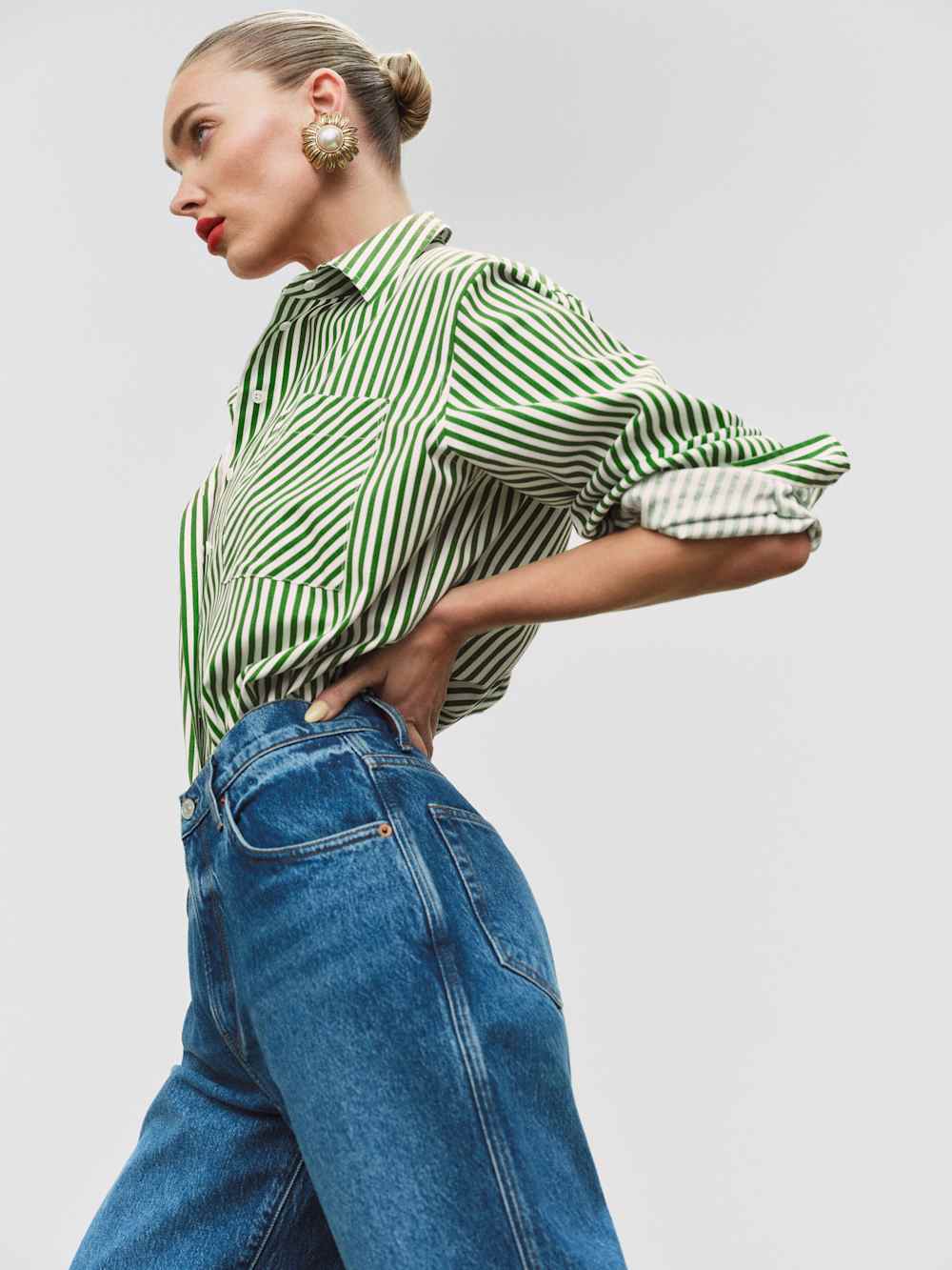 Reformation Eli Oversized Shirt - Tuesday Stripe