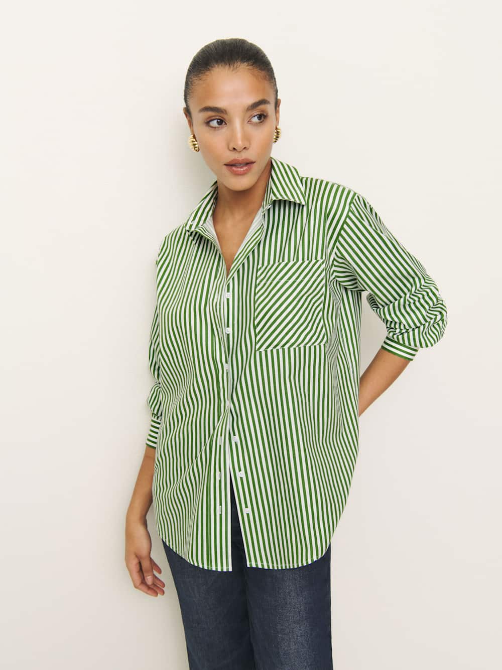 Reformation Eli Oversized Shirt - Tuesday Stripe
