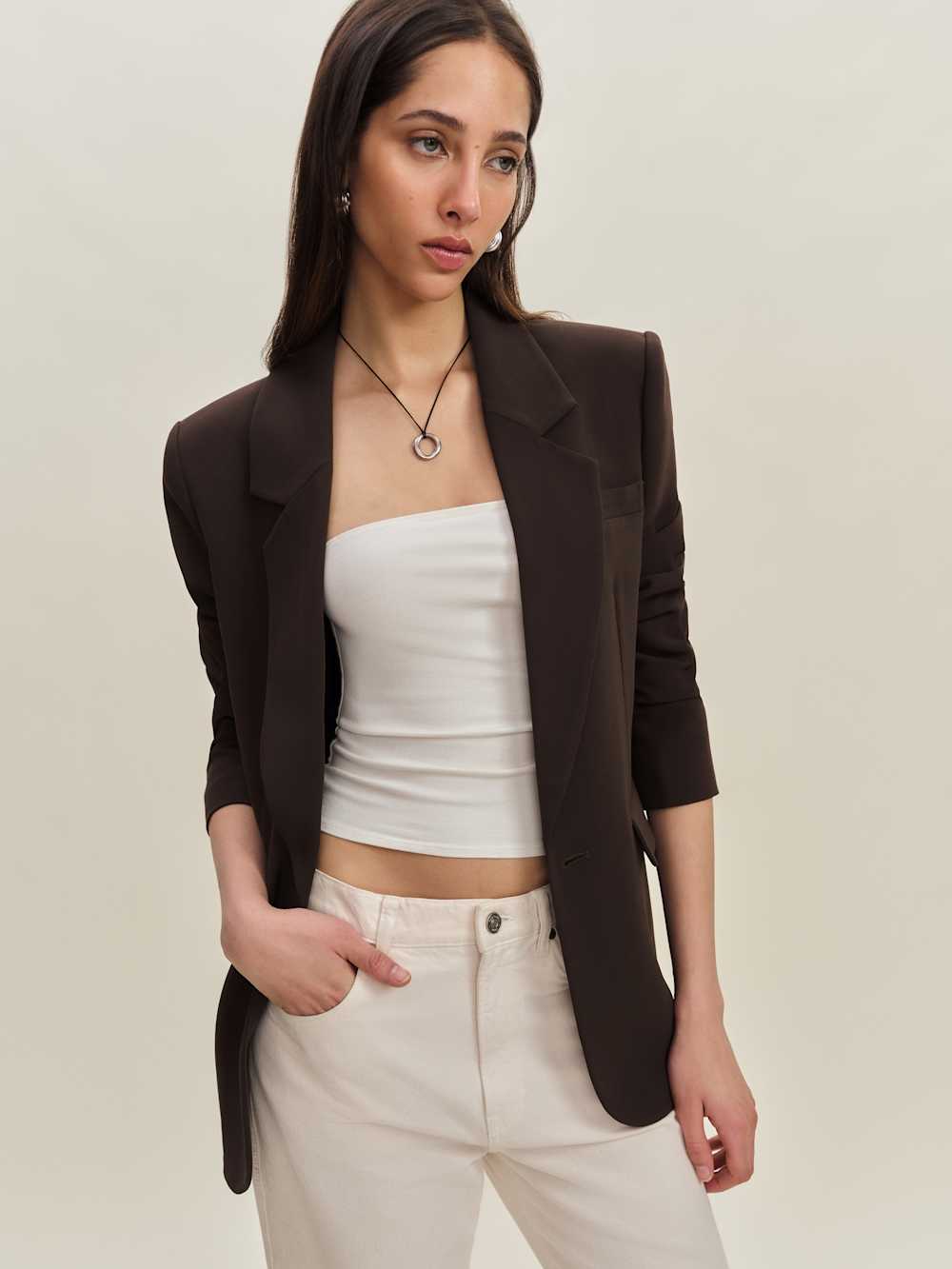 Reformation Parker Oversized Blazer - Mole