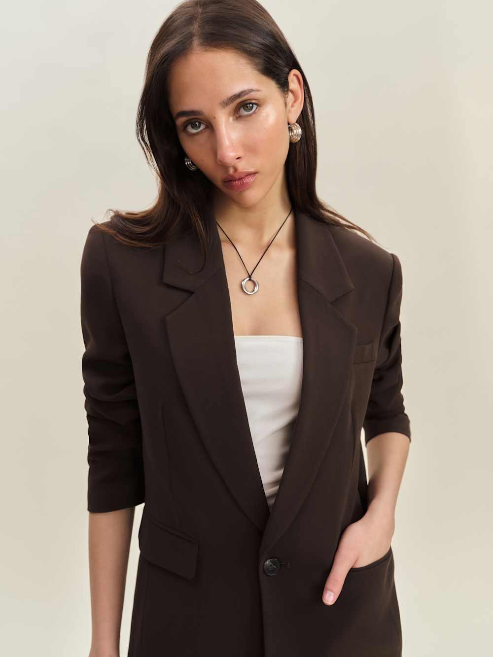 Reformation Parker Oversized Blazer - Mole