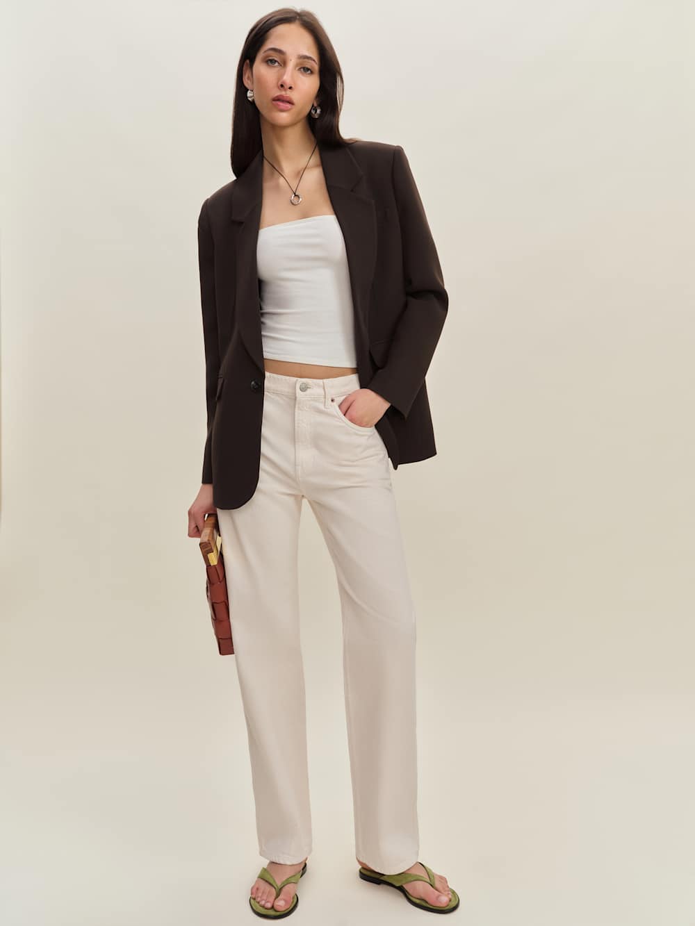 Reformation Parker Oversized Blazer - Mole