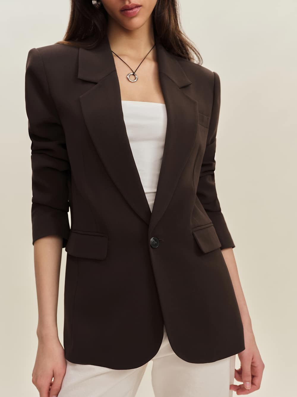 Reformation Parker Oversized Blazer - Mole