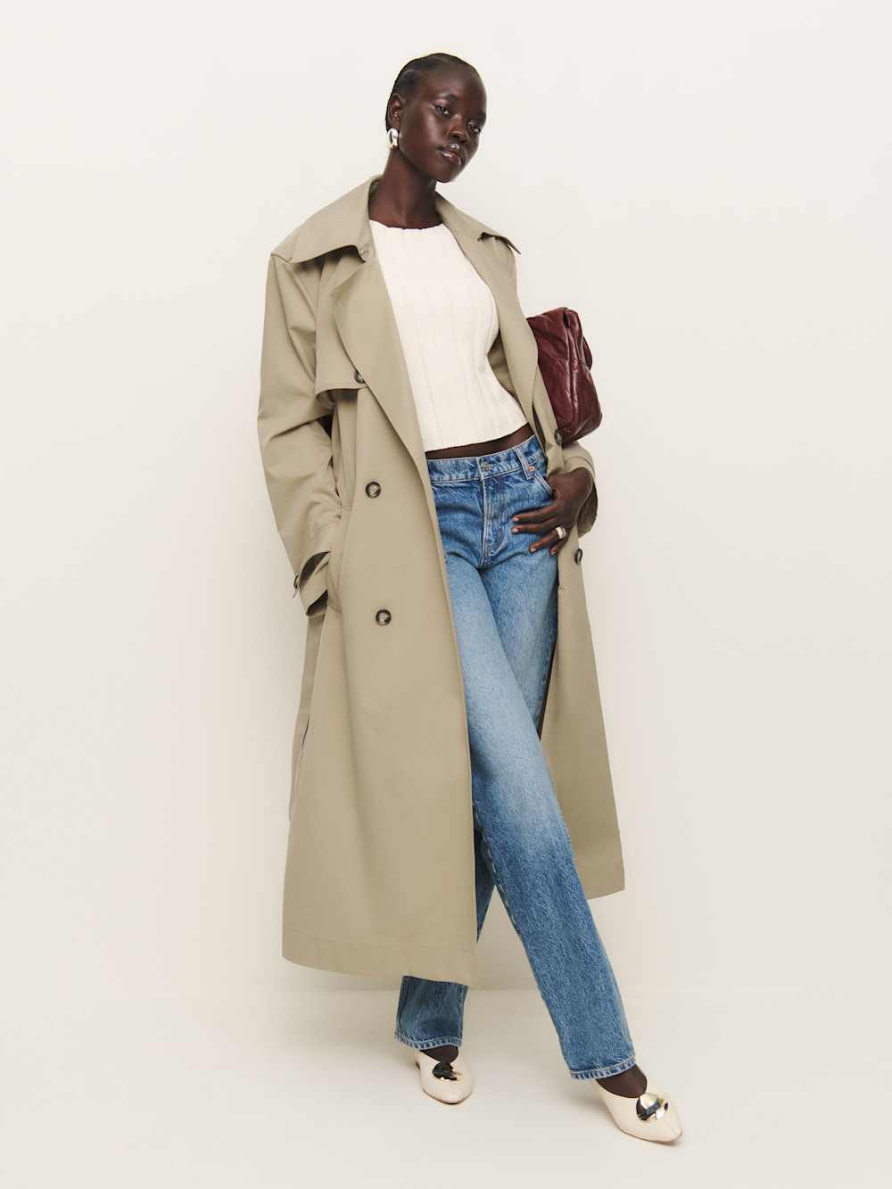Reformation Petites Matteo Trench - Khaki