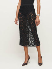 Reformation Rylee Skirt - Black Lace