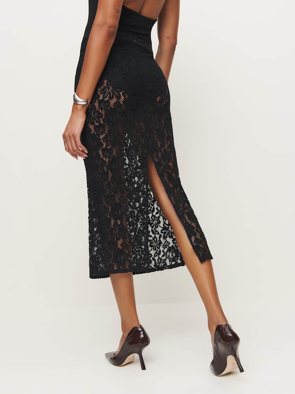 Reformation Rylee Skirt - Black Lace