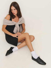 Reformation Marie Lace-up Oxford - Black Leather