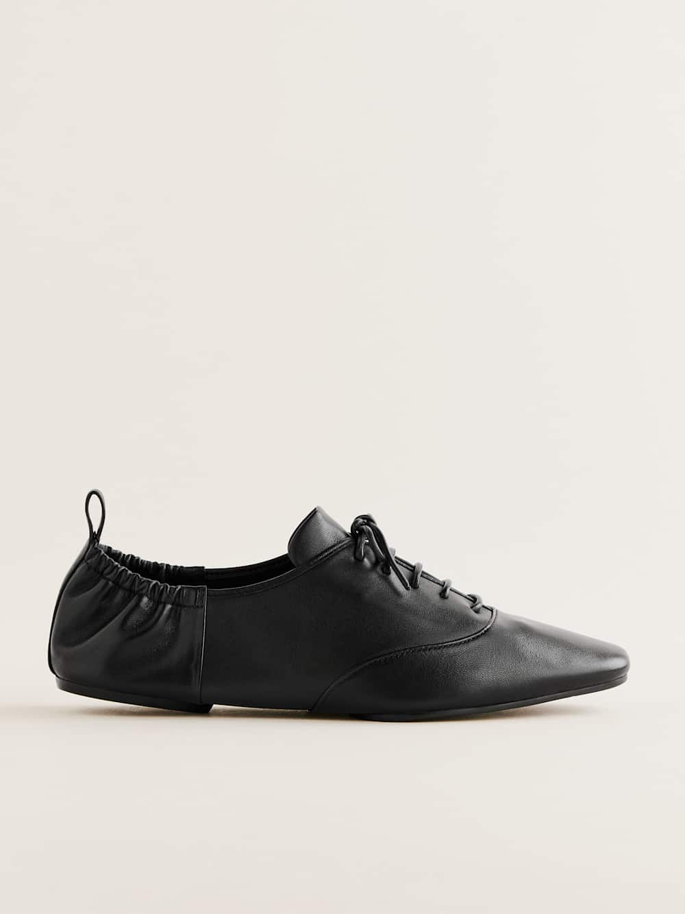 Reformation Marie Lace-up Oxford - Black Leather