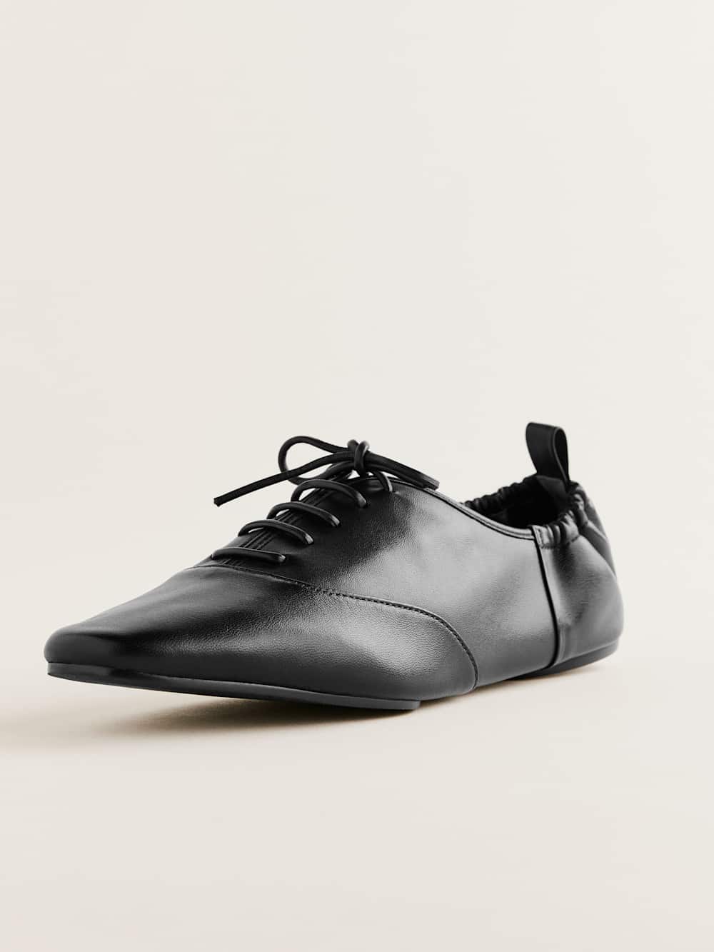 Reformation Marie Lace-up Oxford - Black Leather