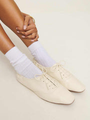 Reformation Marie Lace-up Oxford - Cream Puff Leather