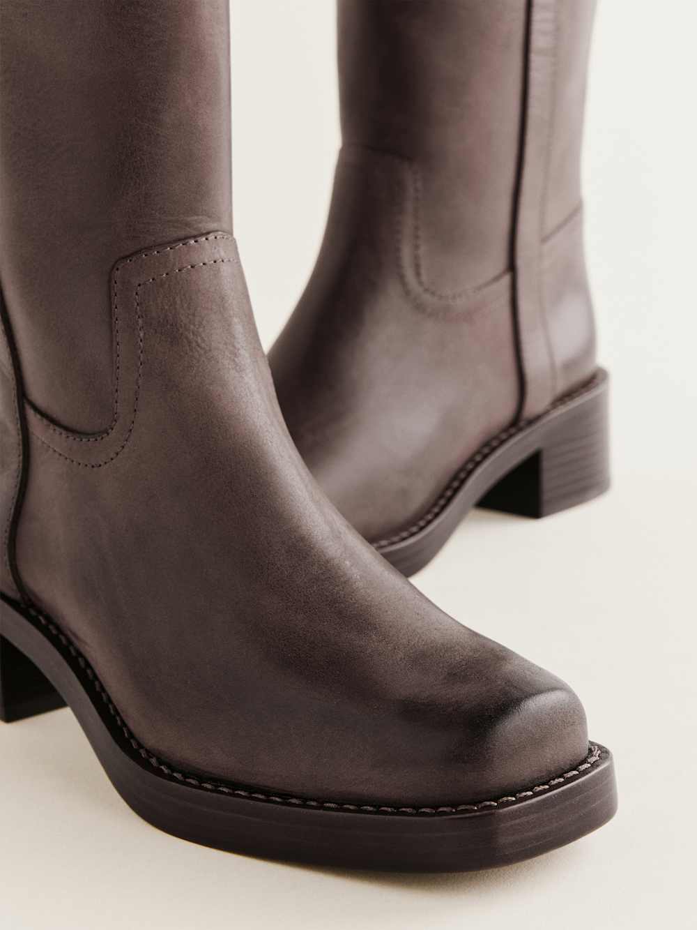 Reformation Frances Knee High Boot - Distressed Brown