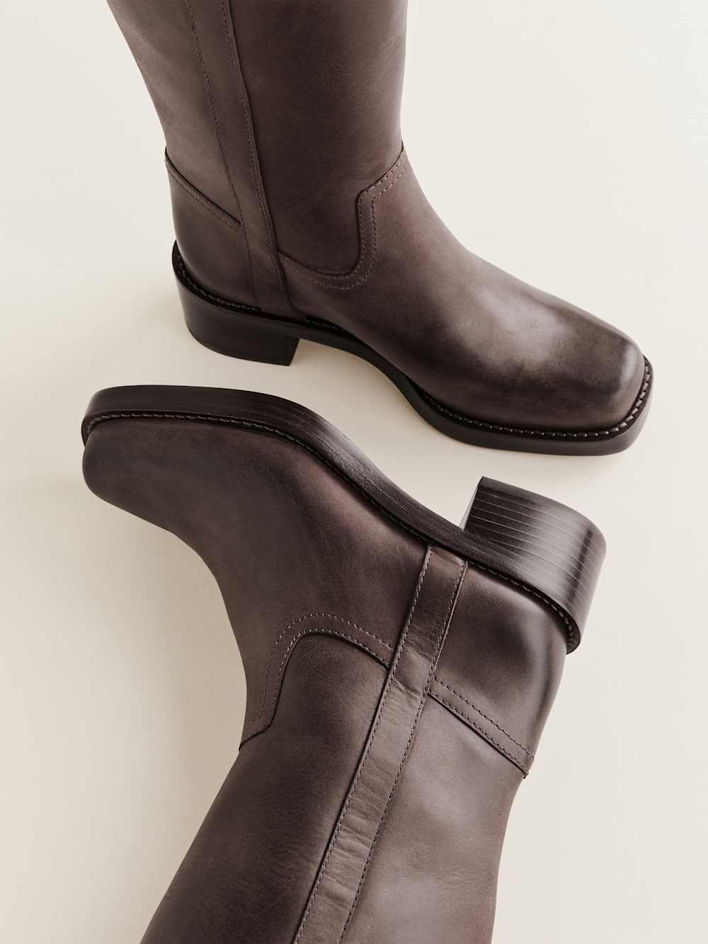 Reformation Frances Knee High Boot - Distressed Brown