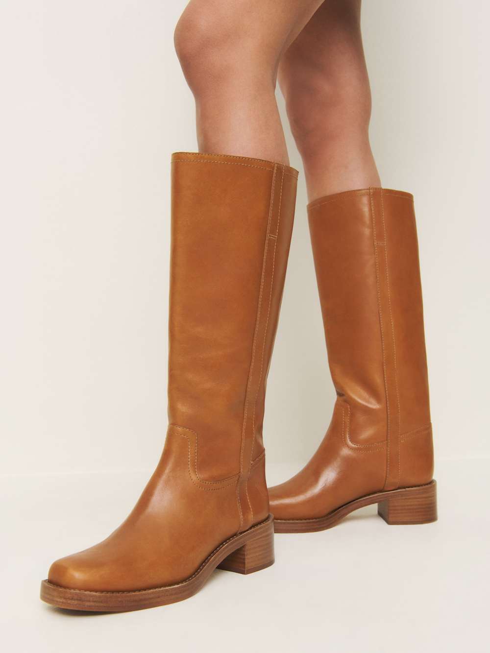 Reformation Frances Knee High Boot - Whiskey Leather