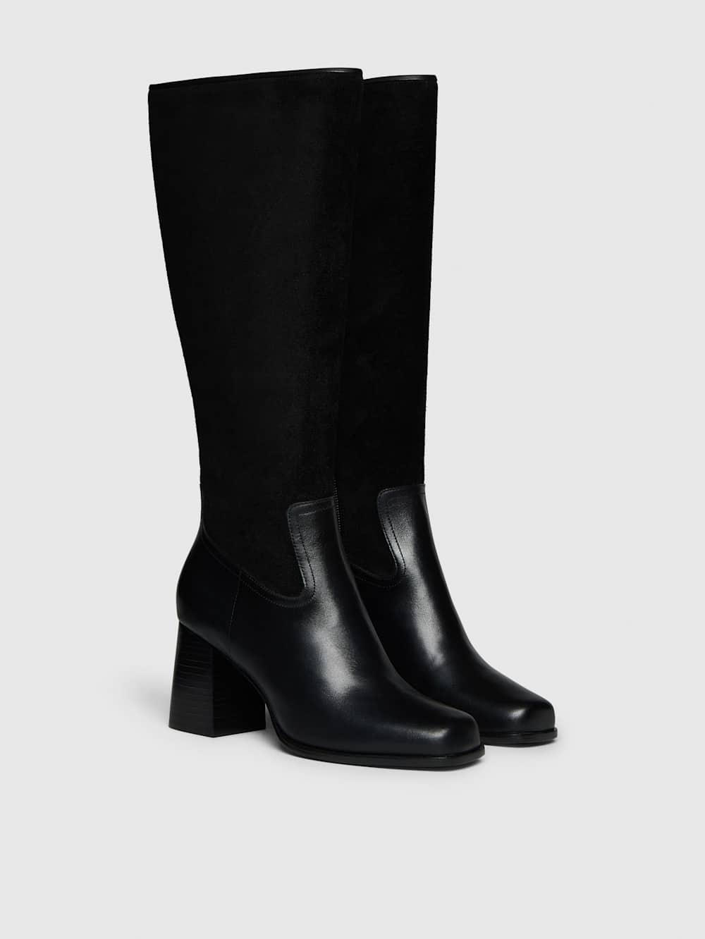 Reformation Frederique Knee High Boot - Black Suede Leather