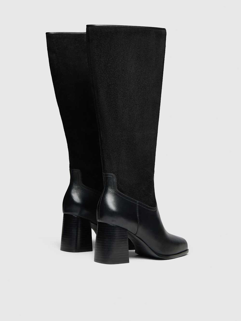 Reformation Frederique Knee High Boot - Black Suede Leather