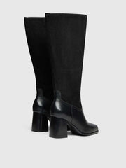 Reformation Frederique Knee High Boot - Black Suede Leather