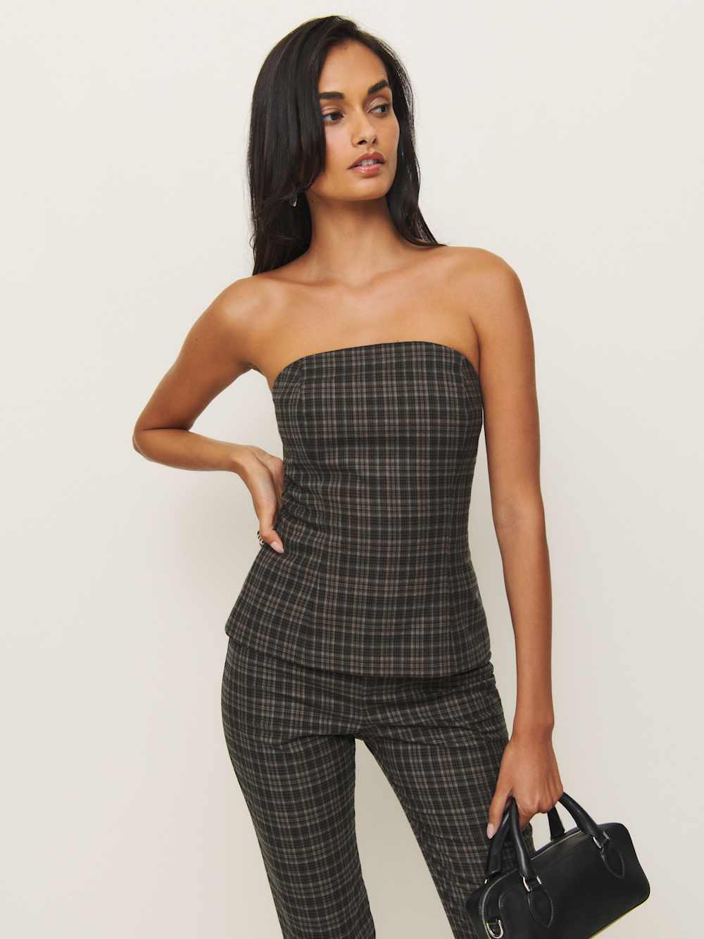 Reformation Steeplechase Set - Taupe Check