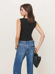 Reformation Sienna Knit Top - Black
