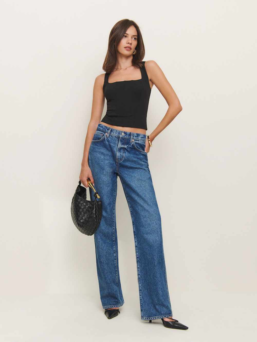 Reformation Sienna Knit Top - Black