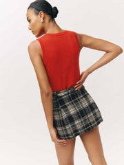 Reformation Rory Skirt - Black Plaid