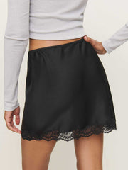 Reformation Neera Satin Skirt - Black