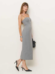 Reformation Angelo Dress - Grey Pinstripe