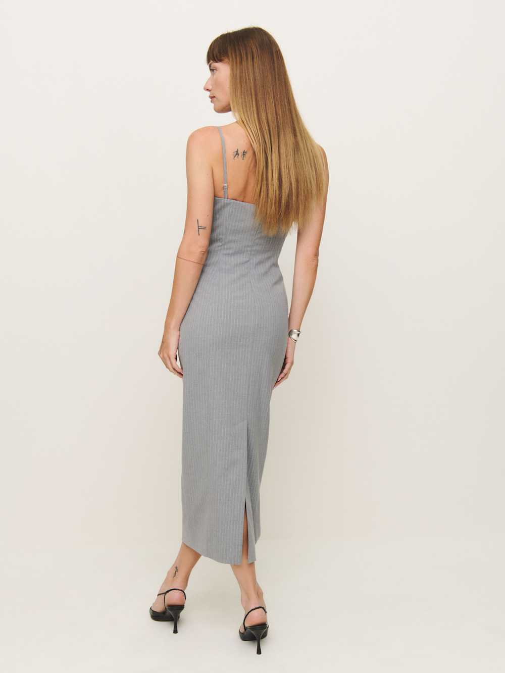Reformation Angelo Dress - Grey Pinstripe
