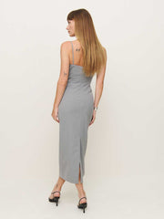 Reformation Angelo Dress - Grey Pinstripe