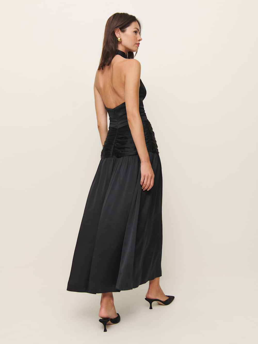 Reformation Petites Zaria Silk Dress - Black