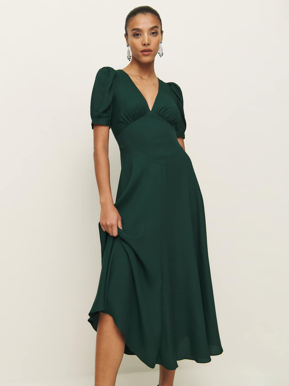 Reformation Petites Naira Dress - Forest