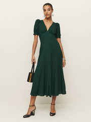 Reformation Petites Naira Dress - Forest