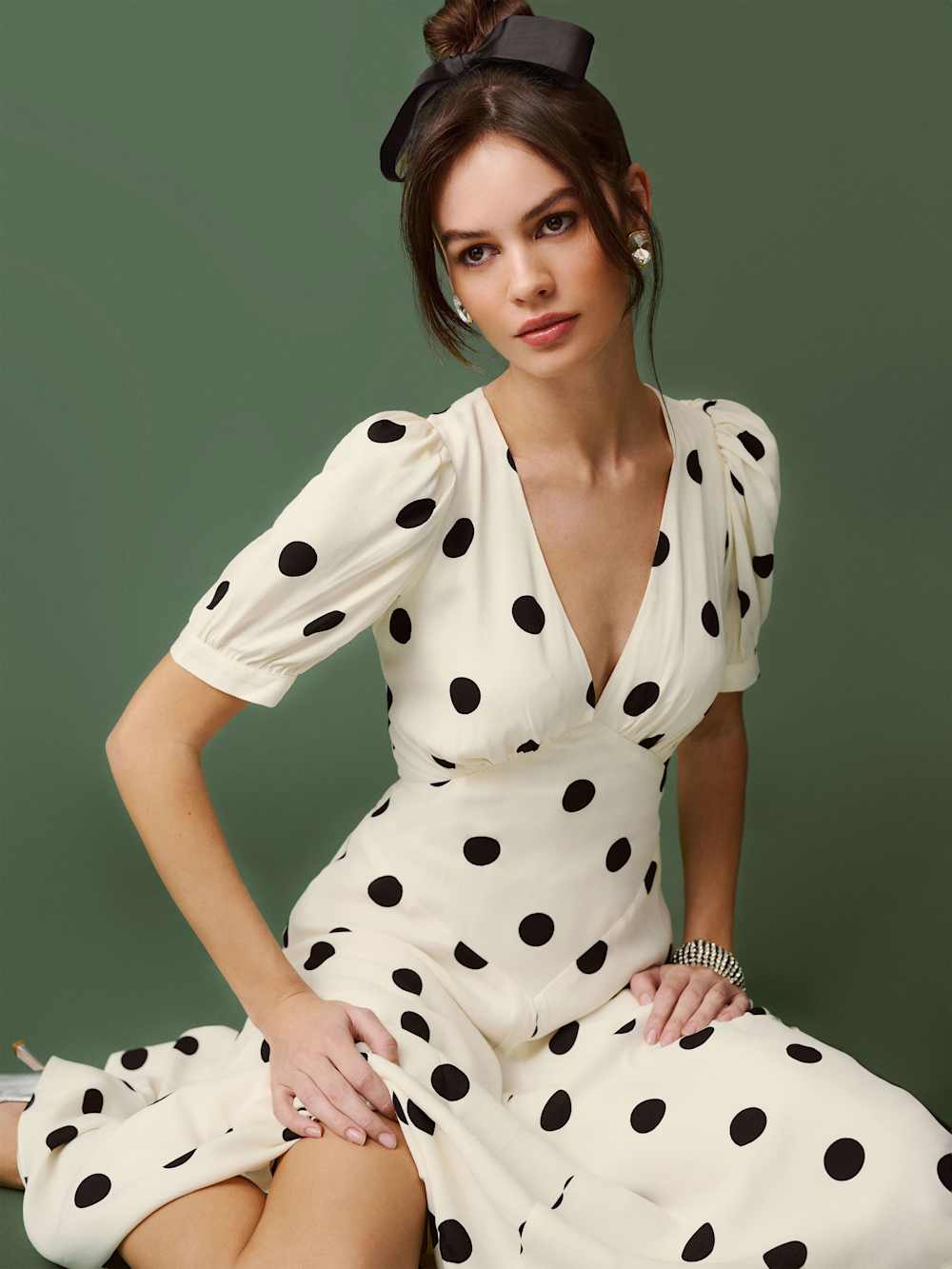 Reformation Petites Naira Dress - Pluto Dot