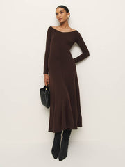 Reformation Livia Regenerative Merino Sweater Dress - Mole